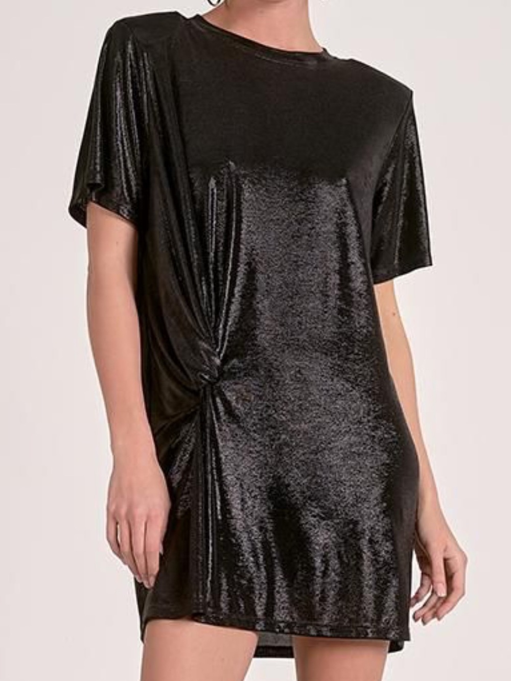 Elan Black Shimmer Knot-Accent Dress Size XL